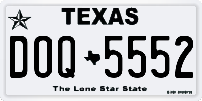 TX license plate DOQ5552
