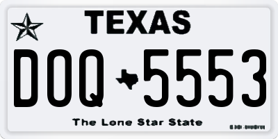TX license plate DOQ5553