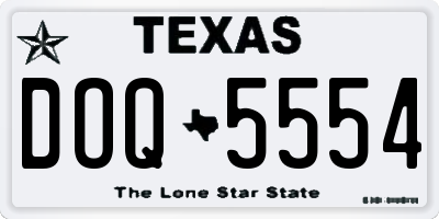 TX license plate DOQ5554