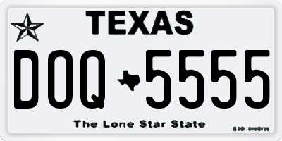 TX license plate DOQ5555