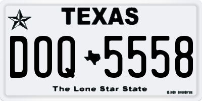 TX license plate DOQ5558