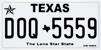 TX license plate DOQ5559