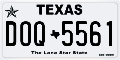 TX license plate DOQ5561
