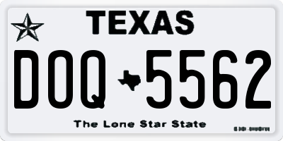 TX license plate DOQ5562