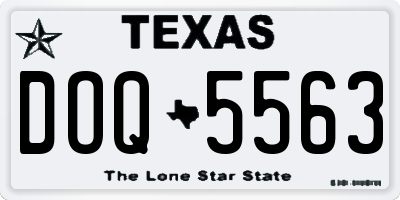 TX license plate DOQ5563