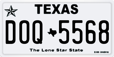 TX license plate DOQ5568