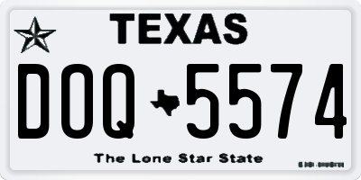 TX license plate DOQ5574