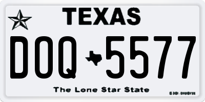 TX license plate DOQ5577