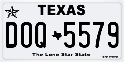 TX license plate DOQ5579