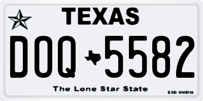 TX license plate DOQ5582