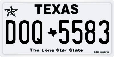 TX license plate DOQ5583