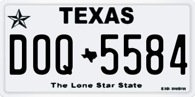 TX license plate DOQ5584