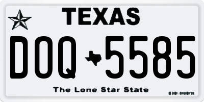 TX license plate DOQ5585