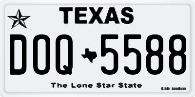 TX license plate DOQ5588