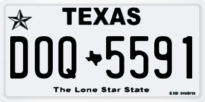 TX license plate DOQ5591