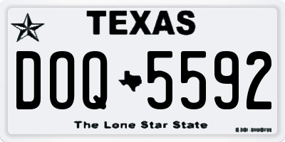 TX license plate DOQ5592