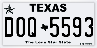 TX license plate DOQ5593