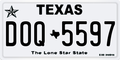TX license plate DOQ5597
