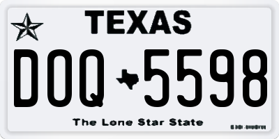 TX license plate DOQ5598