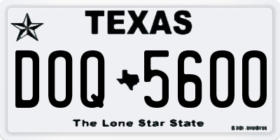 TX license plate DOQ5600