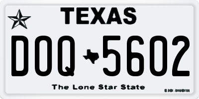 TX license plate DOQ5602
