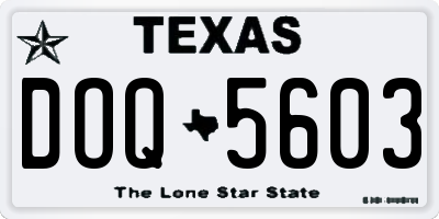 TX license plate DOQ5603