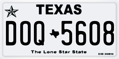 TX license plate DOQ5608