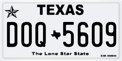 TX license plate DOQ5609