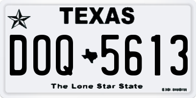 TX license plate DOQ5613