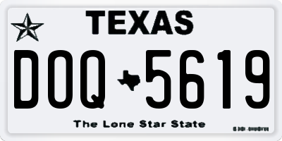 TX license plate DOQ5619