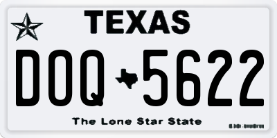 TX license plate DOQ5622