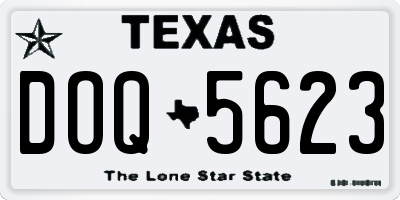TX license plate DOQ5623