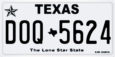 TX license plate DOQ5624