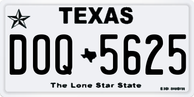 TX license plate DOQ5625