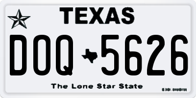 TX license plate DOQ5626