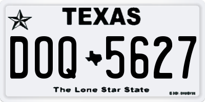 TX license plate DOQ5627