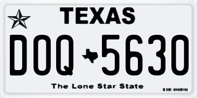 TX license plate DOQ5630