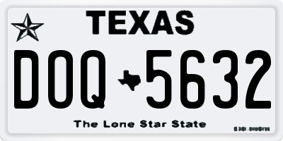 TX license plate DOQ5632
