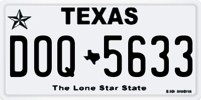 TX license plate DOQ5633