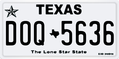 TX license plate DOQ5636