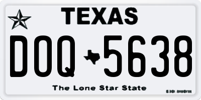 TX license plate DOQ5638
