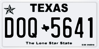 TX license plate DOQ5641