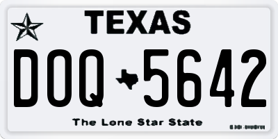 TX license plate DOQ5642
