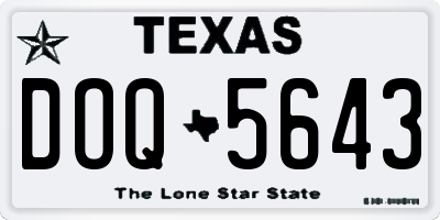 TX license plate DOQ5643