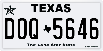 TX license plate DOQ5646
