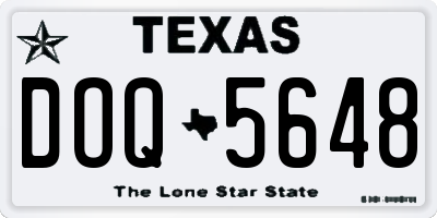 TX license plate DOQ5648