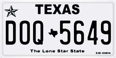 TX license plate DOQ5649