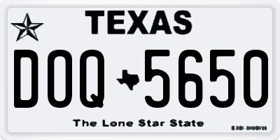 TX license plate DOQ5650
