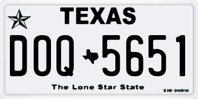 TX license plate DOQ5651