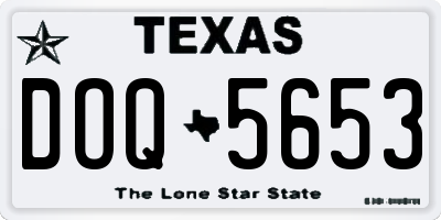 TX license plate DOQ5653